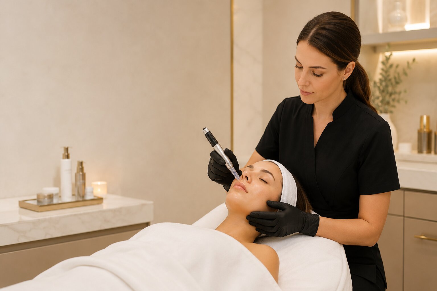 Microneedling treatment at INFUDERM Clinic